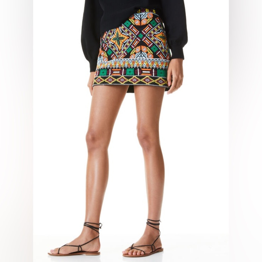 Alice + Olivia ELANA EMBROIDERED MINI SKIRT size 6